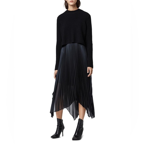 All Saints Lerin Two-Piece Pleated Dress - Picture 4 of 5